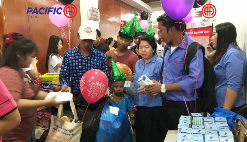 Participation to 15 years anniversary funfair of children in the Yangon Children Hospital ( Halpin )